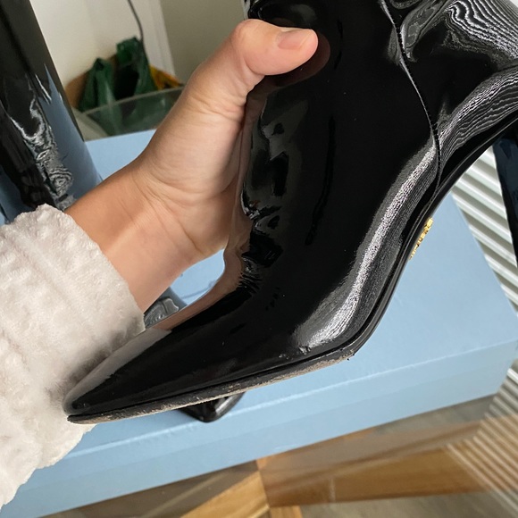 PRADA Square Toe Patent Leather Boots (Knee high) - Picture 7 of 10